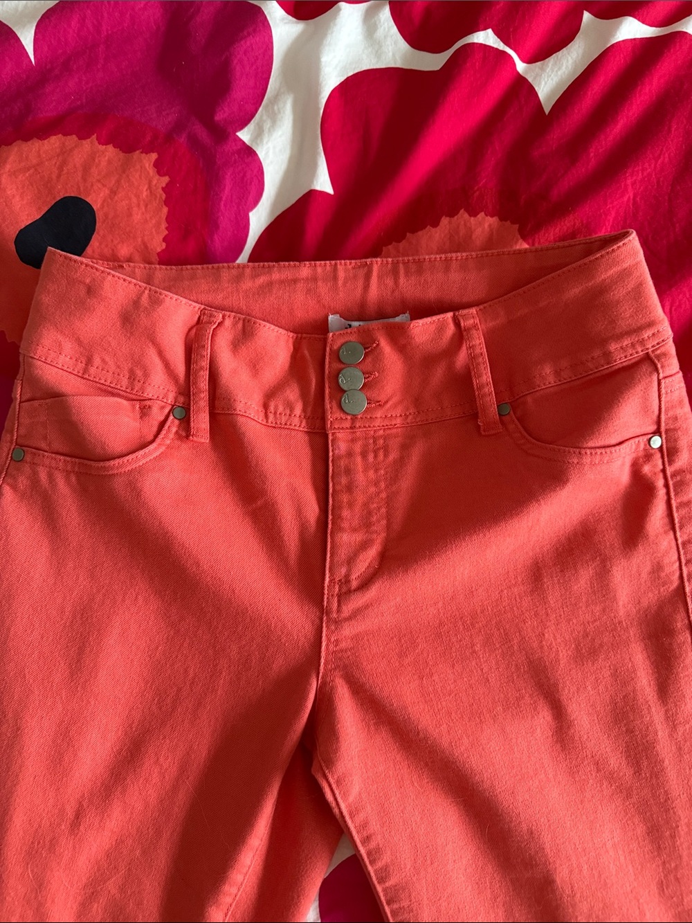 d. jeans Bright Red Ankle Crop Jeans